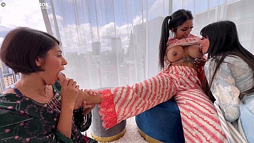 Three Desi Bhabis gone wild