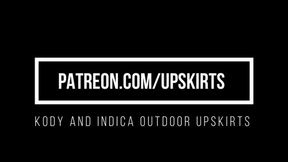 Kody and Indica Outdoor Upskirts