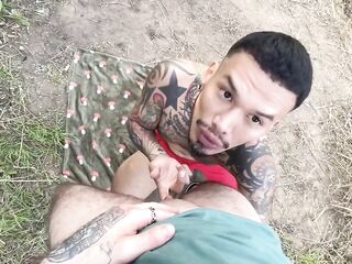 FTM Outdoor Bang. Nearly caught! Creampie