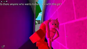 Shy girl opens her crotch and asks for sex behind the store in Roblox's brookhaven