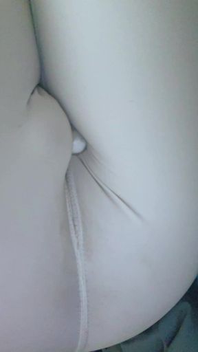 Cum Through White Nike Leggings Using a Vibrator Bullet