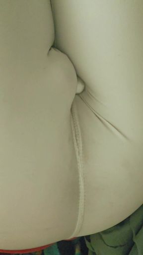 Cum Through White Nike Leggings Using a Vibrator Bullet