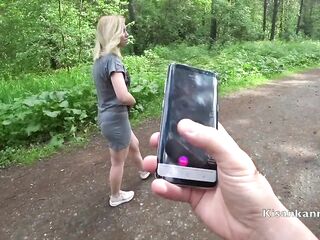 I play with my wife in the town Park of Lovense! Sex, squirt in public