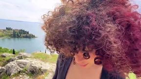 PUBLIC blowjob. Beatrice Segreti has fun with her husband and a stranger!