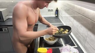 David greys goes wild in hot solo cooking with a hot blonde