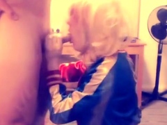 Suicide Squad Harley Quinn crossdresser suck and swallow