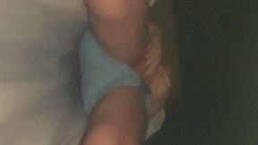 amateur boy wetting his light blue undies. pov (filmed from underneath)