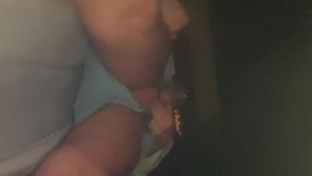 amateur boy wetting his light blue undies. pov (filmed from underneath)