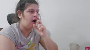 Nose Picking and Blowing While Watching TV – Humiliating and Messy Nose Fetish Clip