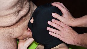 masked girl rough group gagged