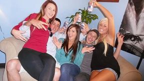 Partying girls Brooklyn Dayne and Domino Aries are enjoying dick-riding