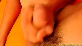 Pierced skinny twink Riley Wiggins strokes his throbbing cock
