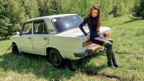 CAR STUCK Stuck in dirty grass after a picnic