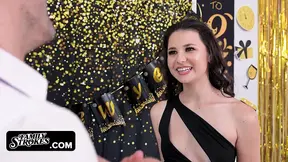 Two Sexy Girls Invite Their Stepdad For a New Year’s Party