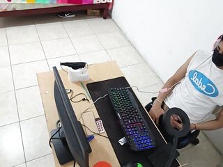 A special visit! My stepmother nearly caught me red-handed during the time that I was masturbating whilst watching porn on XNXX.com.