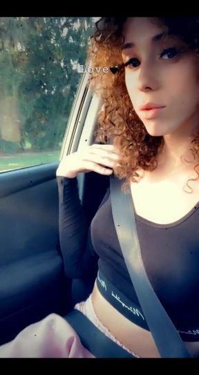 Riding in the Car - Showing You My Sweet Tits