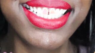 Chy Latte Cum All Over My Red Lips JOI - Red Lipstick Full African Lips Fem Dom point of view