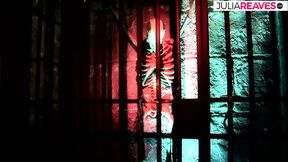 Bitch gets a double penetration after sucking two huge cocks