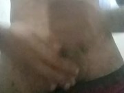 Horny Guy In Sweatpants Masturbates His Big Cock Until Moaning Cumshot