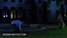 Secret outdoor trio with 2 gorgeous teens
