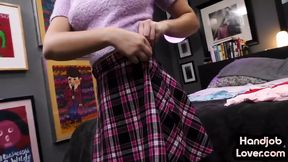 Petite handjob lover pleasing lucky guy POV