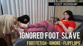 Foot Slave Ignored by Goddess Louise Marcada While Worshiping Her Soft Pink Soles (1080p - EN sub - foot fetish - foot worship - soles - flipflops)