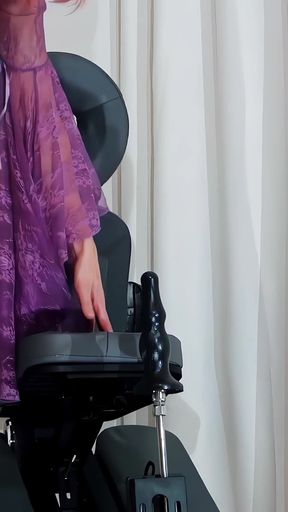 The G-spot is teased hard from the dildo on the fucking machine   Clip 2