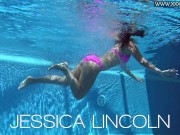Jessica Lincoln enjoys being naked in the pool
