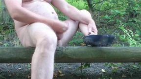 nudist masturbation on the forest mountain ** close up **