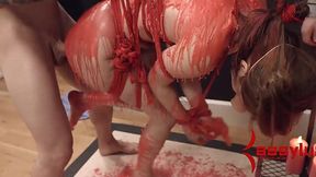 Fiery MILF Endures Intense Hot Wax BDSM Session