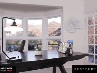 Saucy Redheaded Trans Boss Propostions Employee