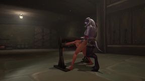 redhead elf has bsdm threesome sex in a dungeon - warcraft parody
