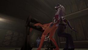 redhead elf has bsdm threesome sex in a dungeon - warcraft parody