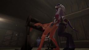 redhead elf has bsdm threesome sex in a dungeon - warcraft parody