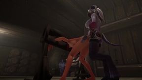 redhead elf has bsdm threesome sex in a dungeon - warcraft parody