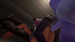 redhead elf has bsdm threesome sex in a dungeon - warcraft parody