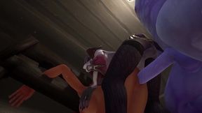 redhead elf has bsdm threesome sex in a dungeon - warcraft parody