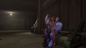 redhead elf has bsdm threesome sex in a dungeon - warcraft parody