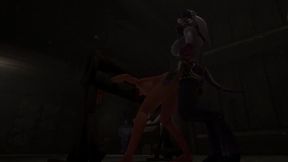redhead elf has bsdm threesome sex in a dungeon - warcraft parody