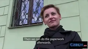 CZECH XXX - Short haired CZECH woman fucks stranger for cash in his car