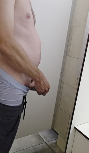Pissing, jerking off and cumming a lot in the shower of the campsite