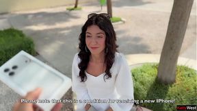 Will a stranger girl agree to a Public Cumwalk for a new iPhone?