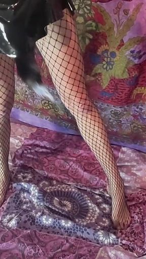 Playing with Tail Plug and Dildo