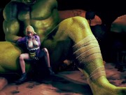Big ork fucking beautiful princess - 3d hentai animation
