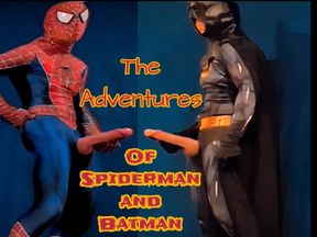 Spiderman and Batman Compare Big Cocks and Big Cumshots