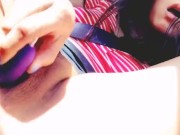 Asian Girl Masturbates in Car