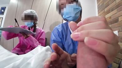 Two nurses ruined by my monster dick in practice threesome