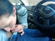 Risky Public Car Blowjob