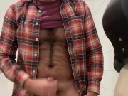 Risky Busy public shopping mall bathroom Goon