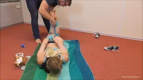 Bikini babe bound and blindfolded